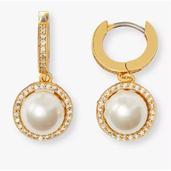 kate spade Jewelry - Kate Spade NEW earrings - Something Sparkly - faux pearl/ gold